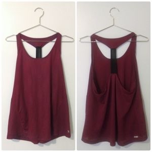 Maroon Racerback Tank Workout Top